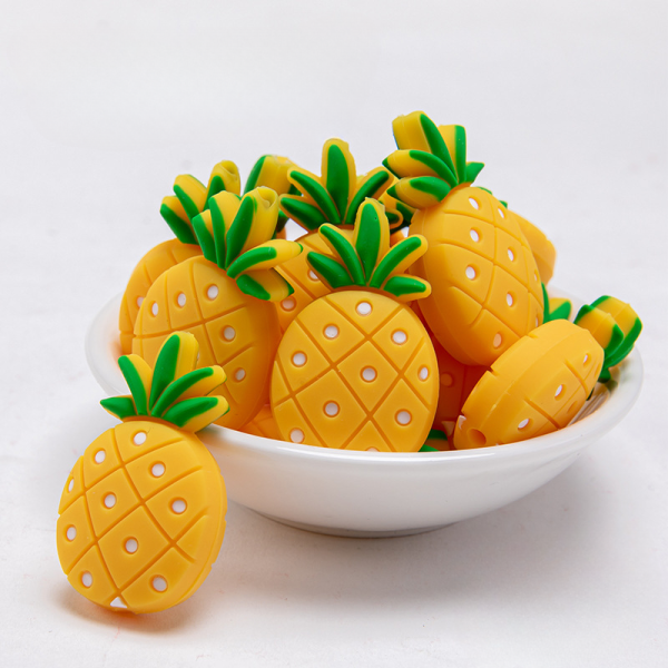 Wholesale 200pcs Silicone Pineapple Baby Teethers Fruit Beads on Sale