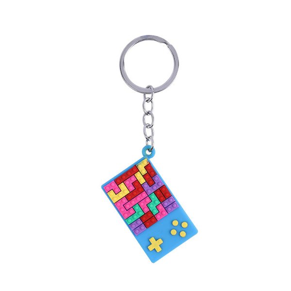 Wholesale 20pcs PVC Keychain Tetris Game Console Fashion