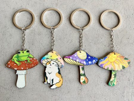 Wholesale 3pcs pack Alloy Cartoon Colorful Mushroom Keychain Online Sale