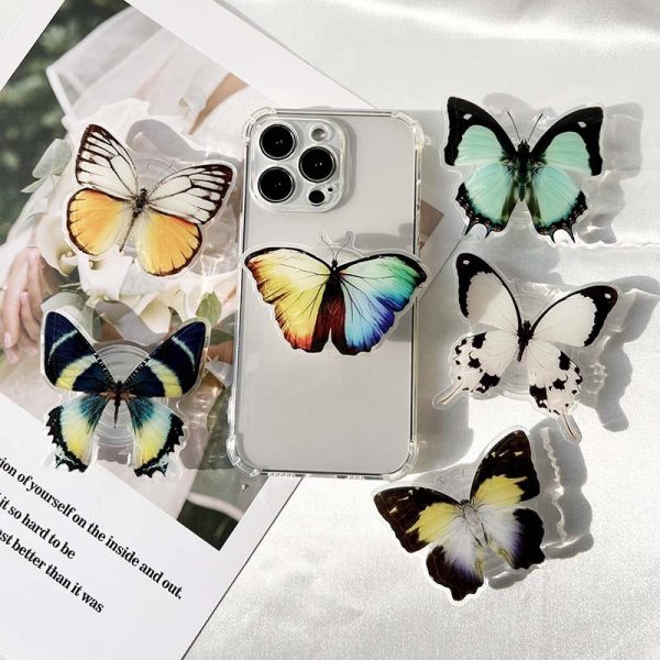 Wholesale Acrylic Butterfly Drop Glue Mobile Phone Holder For Sale