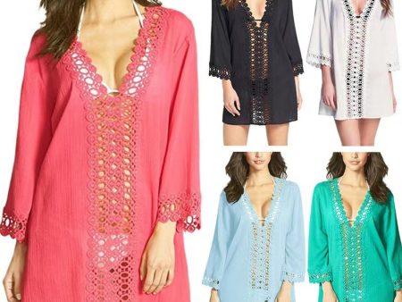 Wholesale Crochet Cutout Beach Swimwear Cover Up Online Hot Sale