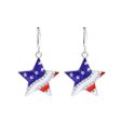 Wholesale American Independence Day Flag Pendant Pentagram Heart Alloy Necklaces Hot on Sale