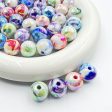 Wholesale 10pcs pack UV Plating Smudged Round Beads Discount