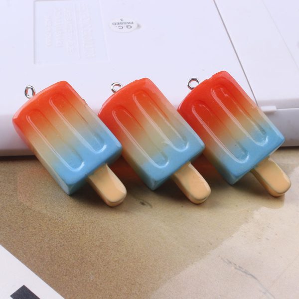 Wholesale 20pcs Resin Gradient Ice Cream Keychains Accessories Online Sale