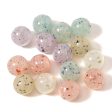 Wholesale 20pcs pack Acrylic Shiny Imitation Marble Jelly Color Straight Hole Round Beads For Discount