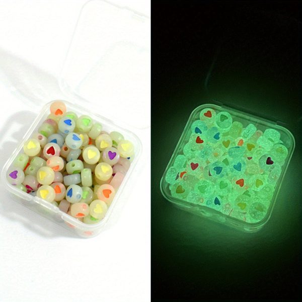 Wholesale 100pcs box Luminous Love Heart Star Moon Letter Beads For Cheap