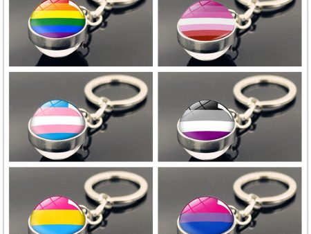 Wholesale Zinc Alloy LGBT Time Stone Keychain Fashion