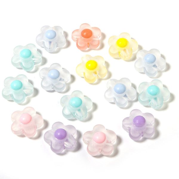 Wholesale 20pcs pack Acrylic Transparent Frosted Various Candy Color Beads on Sale