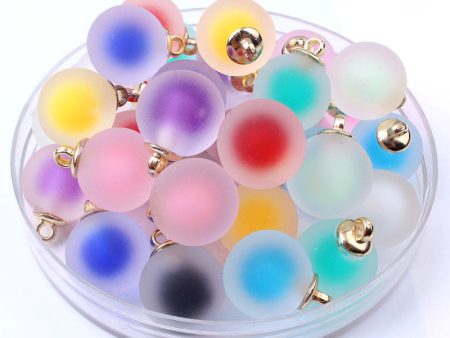 Wholesale 30pcs Imitation Glass Ball Round Colorful Beads Medium Bead Frosted Jelly Beads For Discount