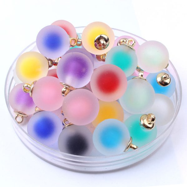 Wholesale 30pcs Imitation Glass Ball Round Colorful Beads Medium Bead Frosted Jelly Beads For Discount