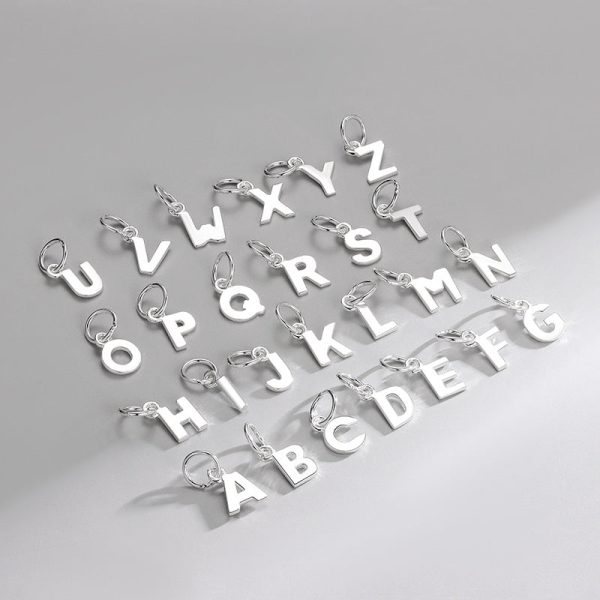 Wholesale Sterling Silver 26 English Alphabet Keychain Accessories Online Sale