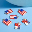 Wholesale 10pcs pack American Independence Day flag diy alloy dripping oil accessories pendant Online