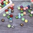 Wholesale 10pcs 16MM Plaid Color Wooden Beads Hot on Sale