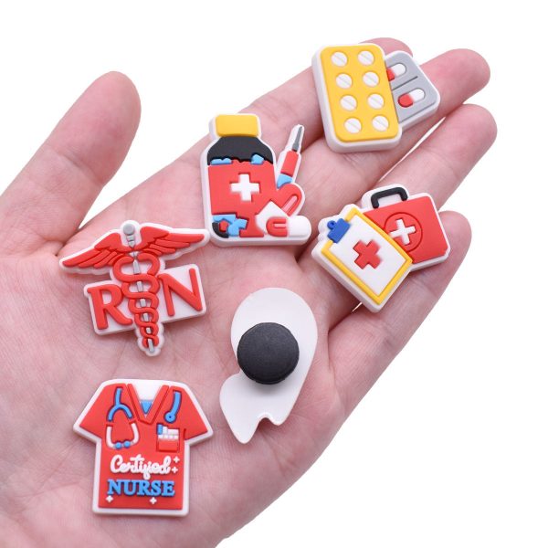 Wholesale 100pcs PVC Cartoon Medical Health DIY Shoe Buckle Supply