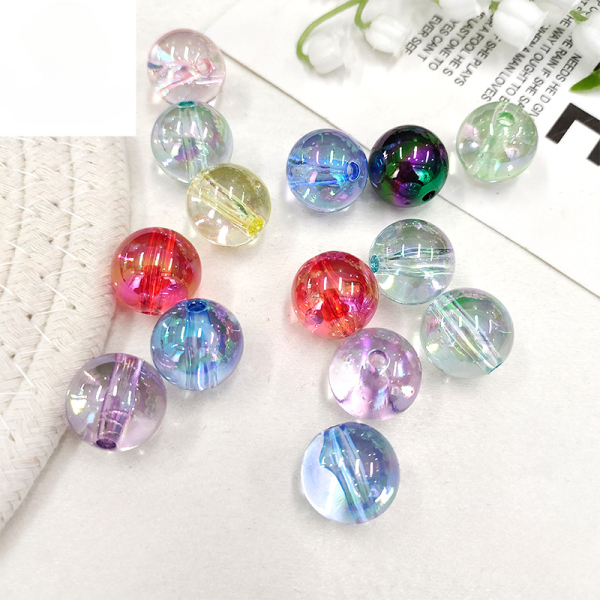 Wholesale 200pcs pack Acrylic 16mm Straight Hole Transparent ab Colorful Round Beads Sale