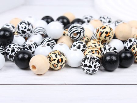 Wholesale 180pcs 16mm Leopard Cow Zebra Wood Beads Sale