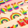 Wholesale 10pcs pack rainbow flag love than heart diy alloy drop oil jewelry accessories Sale