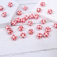 Wholesale 10pcs Thread Striped Polka Dot Plaid Colored Wood Beads Online Sale