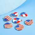 Wholesale 10pcs pack American Independence Day flag diy alloy dripping oil accessories pendant Online