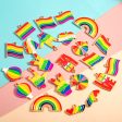 Wholesale 10pcs pack rainbow flag love than heart diy alloy drop oil jewelry accessories Sale