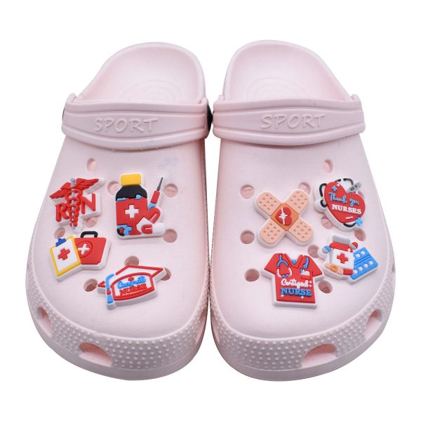 Wholesale 100pcs PVC Cartoon Medical Health DIY Shoe Buckle Supply