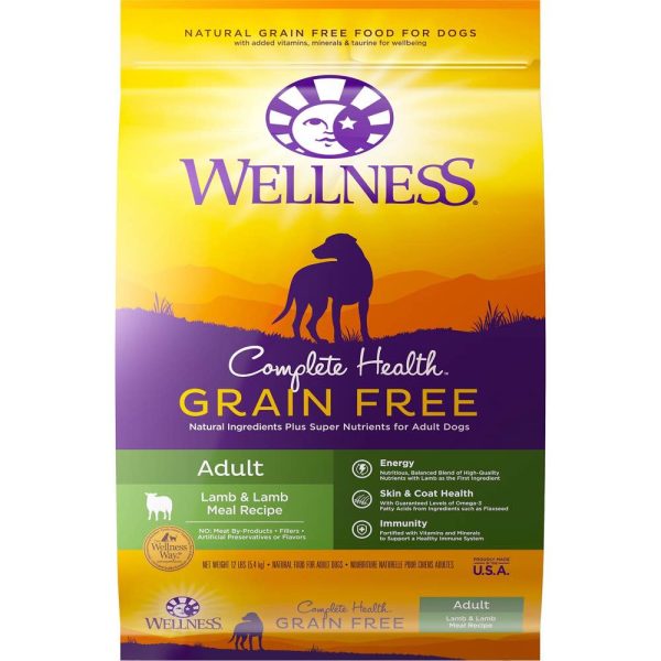 20% OFF: Wellness Complete Health Grain Free Adult Lamb & Lamb Meal Dry Dog Food 24lb Hot on Sale