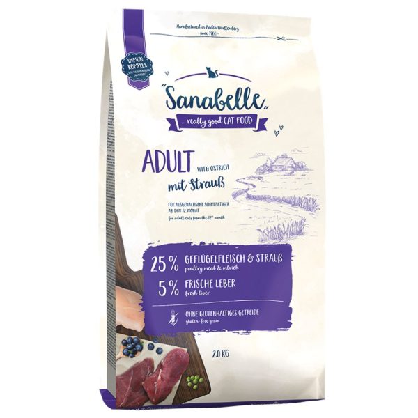 FREE TREATS w 10kg BUNDLE DEAL : Sanabelle Adult With Ostrich Dry Cat Food Online now