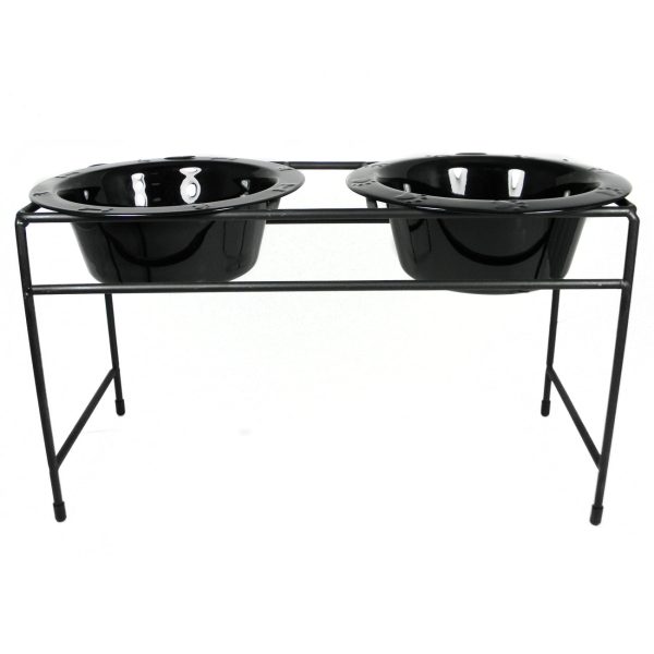 Platinum Pets Modern Double Raised Feeder Wide Rimmed Dog Bowl (2 x 4 Cups) Online Hot Sale