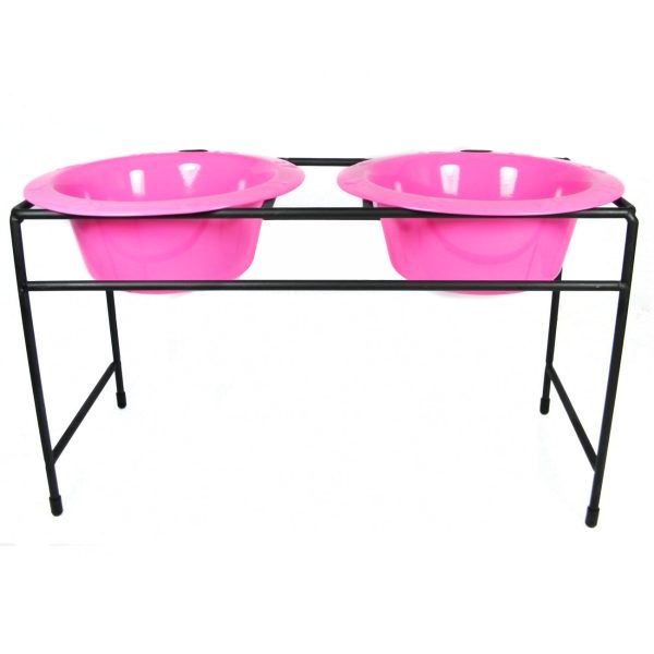 Platinum Pets Modern Double Raised Feeder Wide Rimmed Dog Bowl (2 x 2 Cups) Online Sale